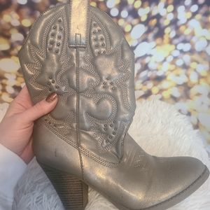 Metallic cowboy boots